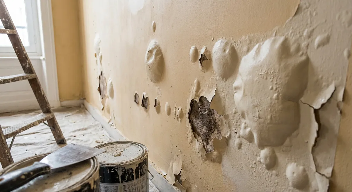 Enduit de façade cloqué sur toute la surface