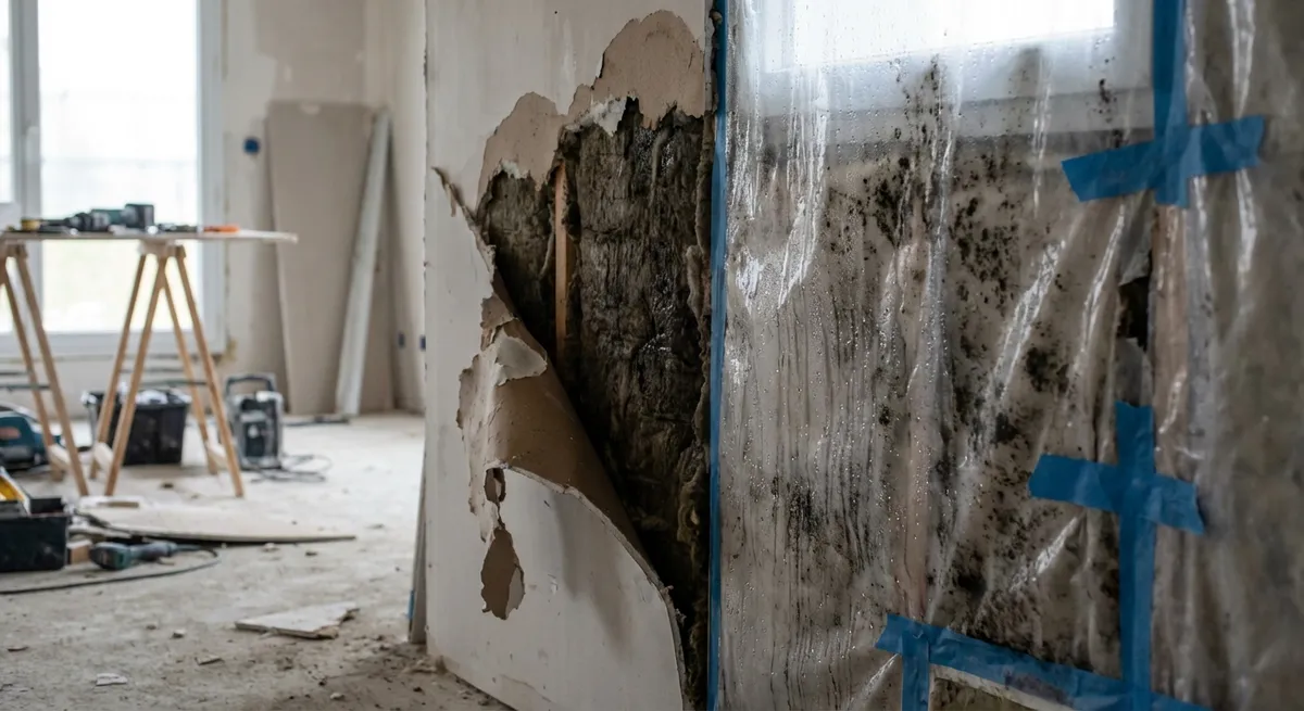 Condensation et moisissures dans les combles par défaut de pare-vapeur