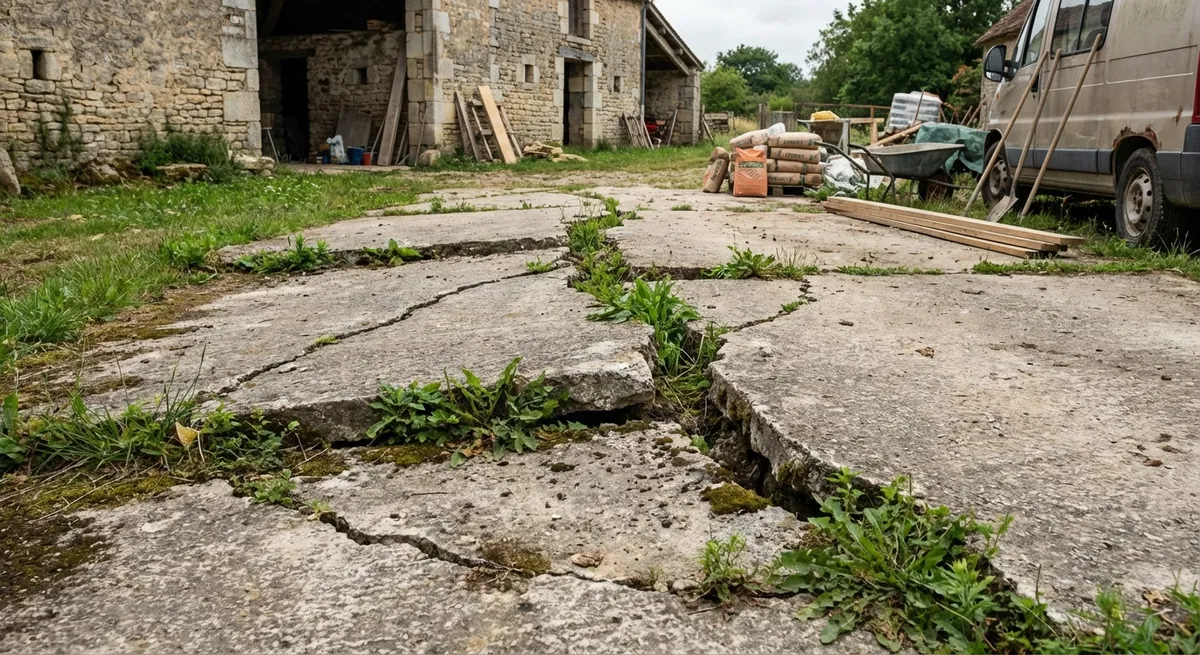 Fissuration de dalle béton sur parking
