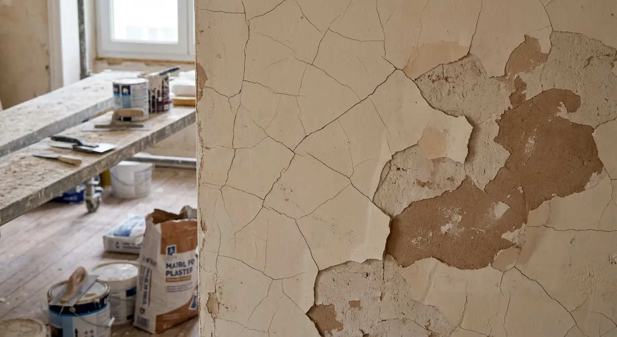 Fissures multiples sur un revêtement de façade