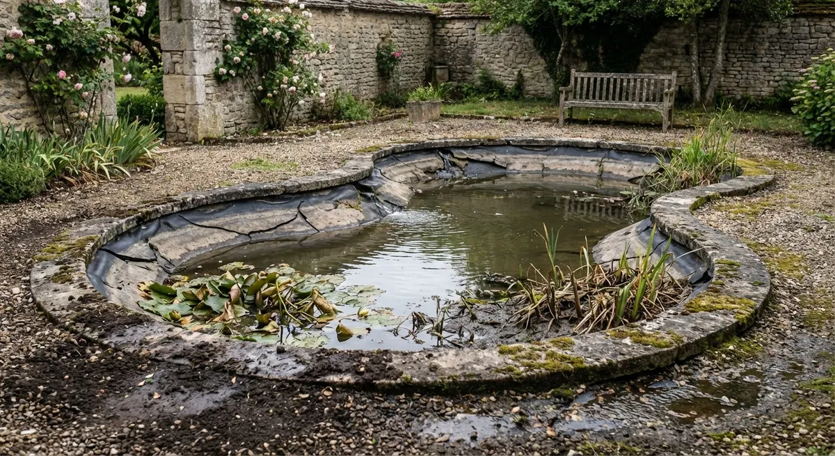 Infiltrations causées par un bassin maçonné défaillant