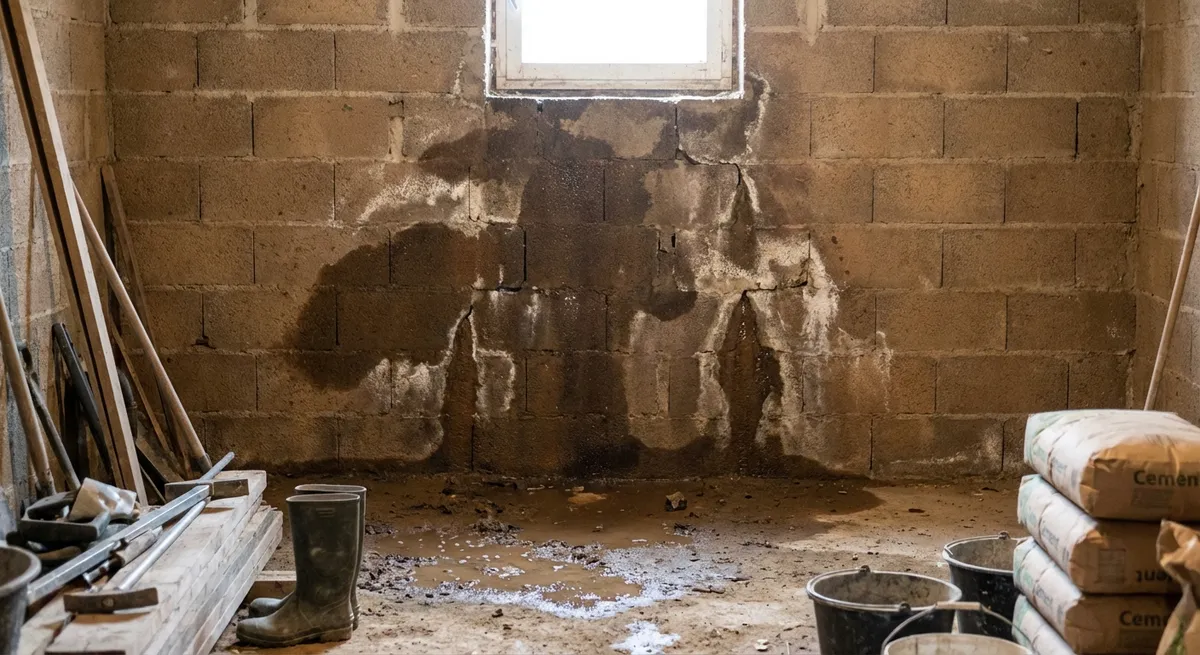 Infiltrations dans un sous-sol par défaut d'étanchéité